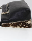 BBERRY Blue Label Shoulder Bag Harako leather Brown Auth ti1215