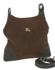BBERRY Blue Label Shoulder Bag Canvas Brown Auth ti1380