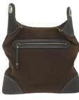 BBERRY Blue Label Shoulder Bag Canvas Brown Auth ti1380