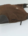 BBERRY Blue Label Shoulder Bag Canvas Brown Auth ti1380