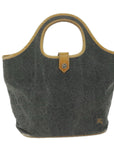 BBERRY Blue Label Hand Bag Canvas Gray Auth ti1388
