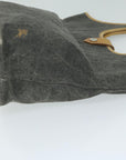 BBERRY Blue Label Hand Bag Canvas Gray Auth ti1388