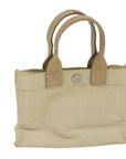 BBERRY Blue Label Hand Bag Canvas Beige Auth ti1470