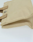 BBERRY Blue Label Hand Bag Canvas Beige Auth ti1470