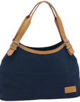 BBERRY Blue Label Tote Bag Canvas Navy Auth ti1535