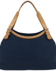 BBERRY Blue Label Tote Bag Canvas Navy Auth ti1535