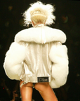 CHRISTIAN D1OR 2004 HARDCORE SILVER STAR CHAIN CORDUROY MINI SKIRT