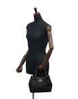 Christian D1OR CD Logo Handbag Black Vintage hfa4nr