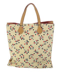 BBERRY Blue Label Tote Bag Canvas Beige Auth yb423