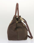 PRD Hand Bag Nylon 2way Brown Auth yk11190
