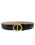 Christian D1OR Buckle Leather Belt Black,Gold Vintage 3yfefk