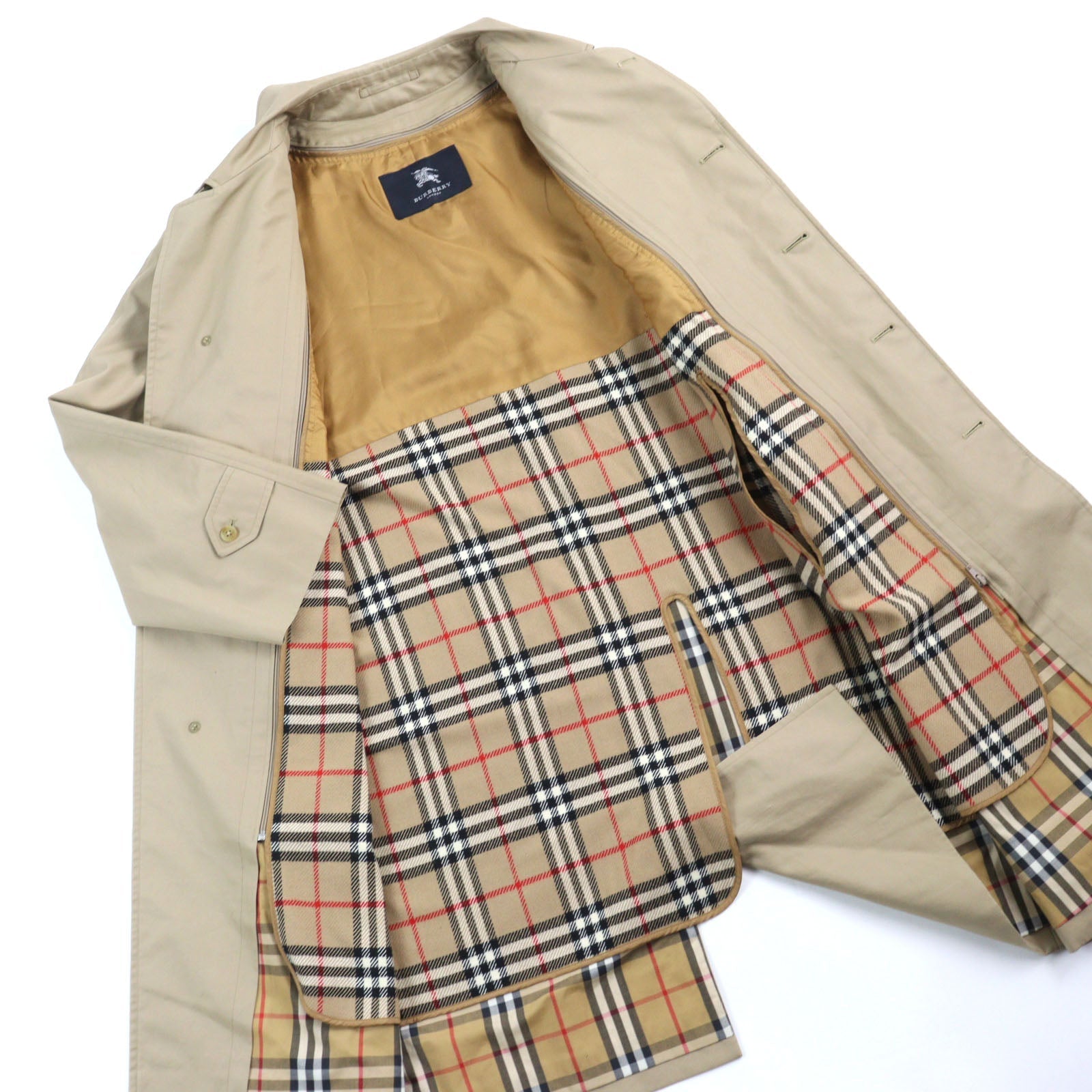 BBERRY Beige Coat, Nova Check Lining, Men's