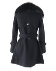 BBERRY Blue Label Wool Angora Raccoon Trench Coat