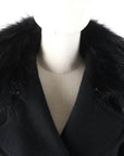 BBERRY Blue Label Wool Angora Raccoon Trench Coat