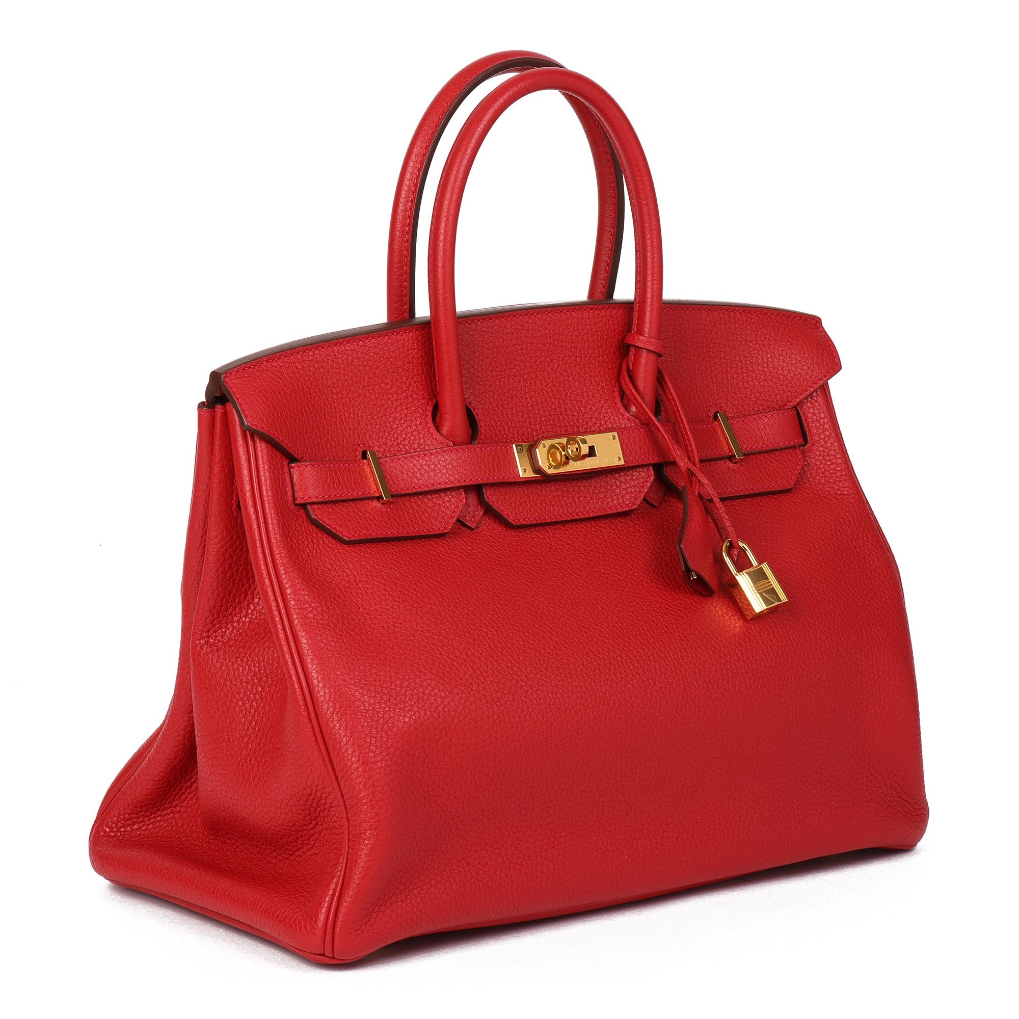 HMS Vermillion Clemence Leather Birkin 35cm Retourne Tote