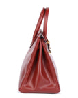 HMS Rouge Vif Box Calf Leather Vintage Birkin 35cm Retourne Tote