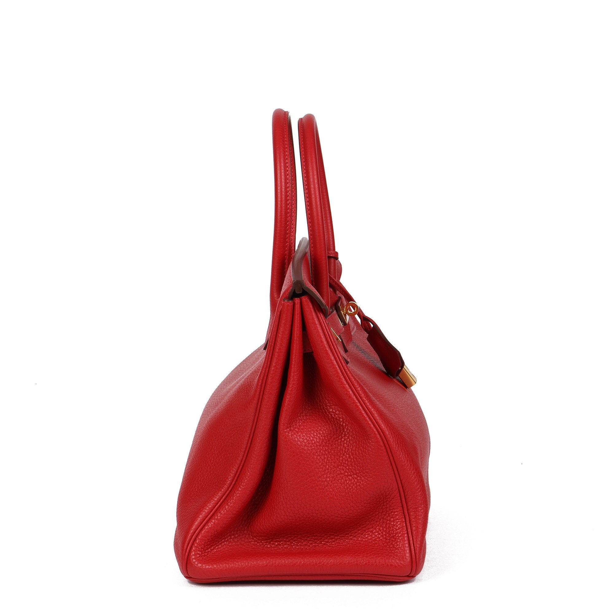 HMS Vermillion Clemence Leather Birkin 35cm Retourne Tote