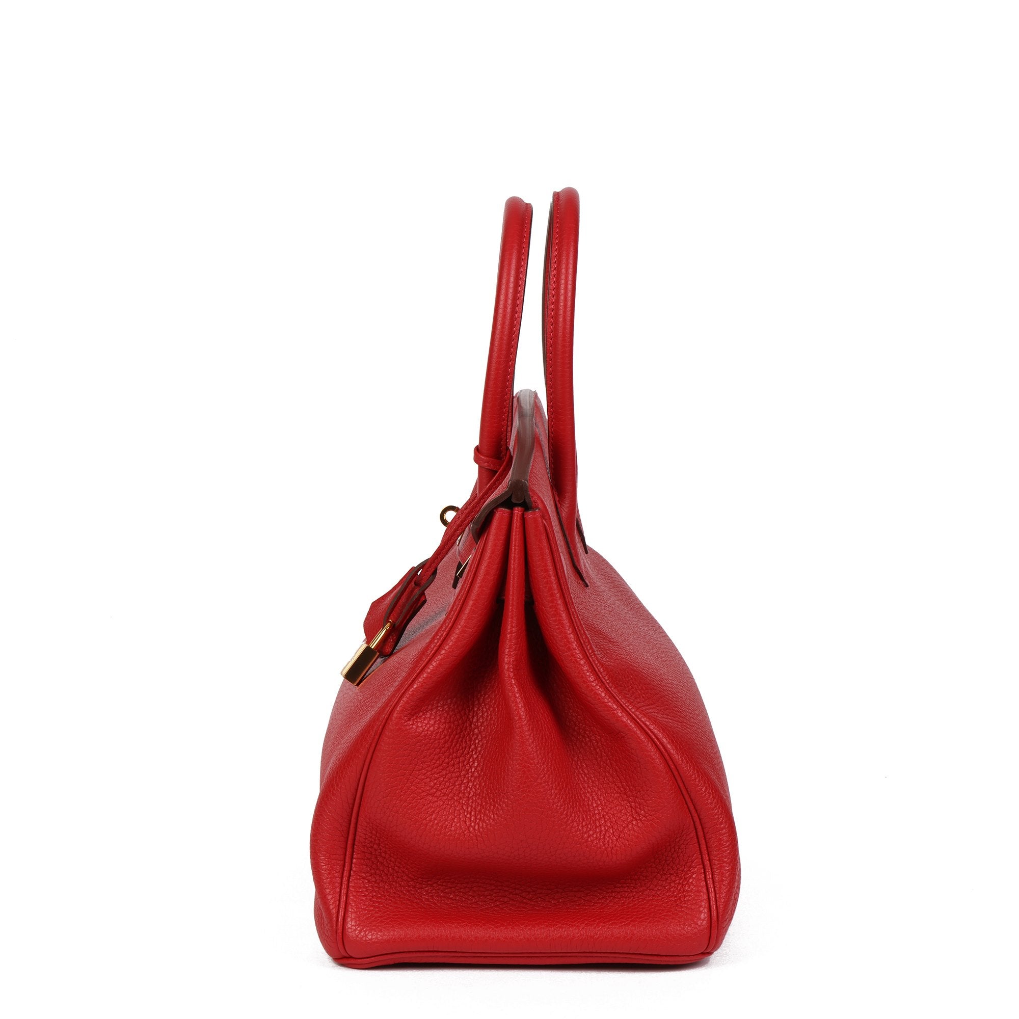 HMS Vermillion Clemence Leather Birkin 35cm Retourne Tote
