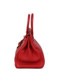 HMS Vermillion Clemence Leather Birkin 35cm Retourne Tote