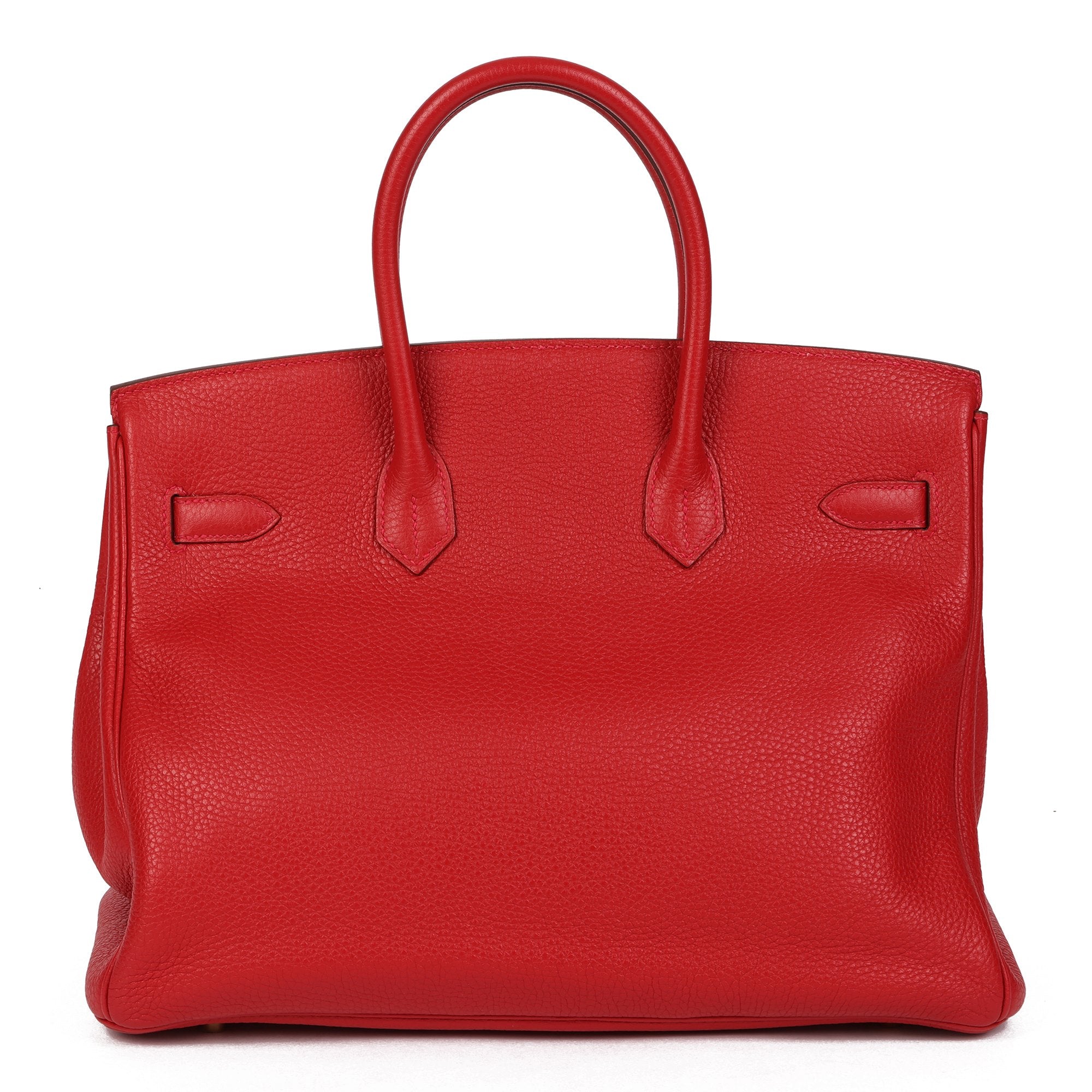 HMS Vermillion Clemence Leather Birkin 35cm Retourne Tote