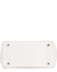 HMS White Clemence Leather Birkin 30cm Retourne Tote