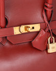 HMS Rouge Vif Box Calf Leather Vintage Birkin 35cm Retourne Tote