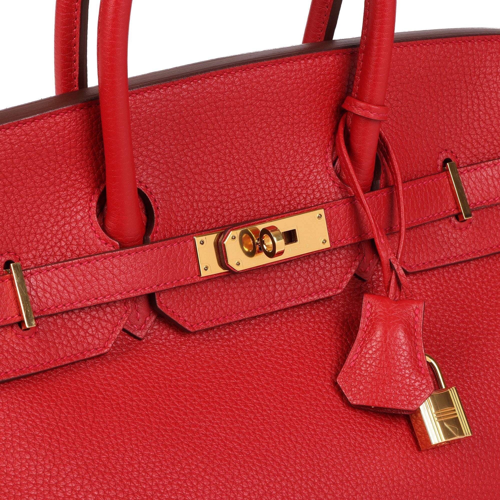 HMS Vermillion Clemence Leather Birkin 35cm Retourne Tote