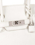 HMS White Clemence Leather Birkin 30cm Retourne Tote