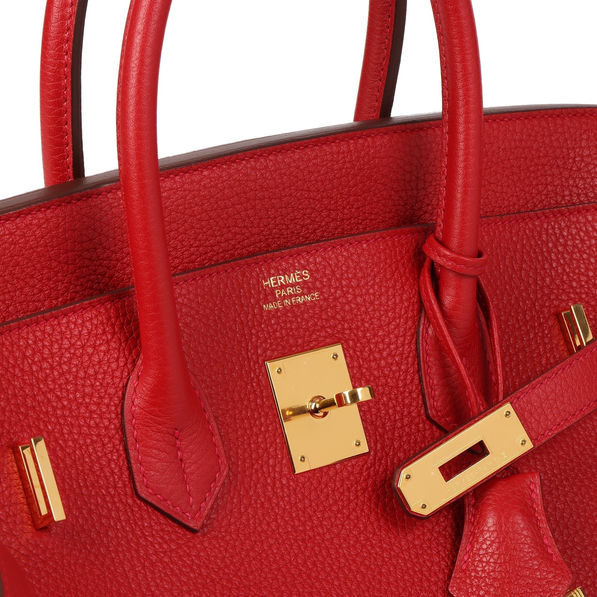 HMS Vermillion Clemence Leather Birkin 35cm Retourne Tote