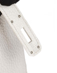 HMS White Clemence Leather Birkin 30cm Retourne Tote