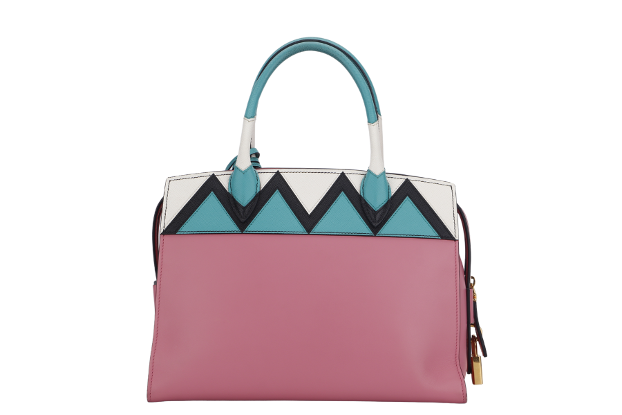 PRD ESPLANADE 2WAY HANDBAG BEGONIA+GIAD CITY CALF SAFFIANO (1BA046) GOLD HARDWARE WITH CARD AND DUST COVER
