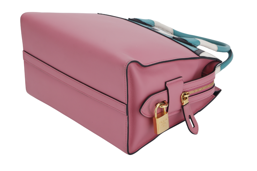 PRD ESPLANADE 2WAY HANDBAG BEGONIA+GIAD CITY CALF SAFFIANO (1BA046) GOLD HARDWARE WITH CARD AND DUST COVER