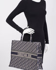 Christian D1OR Book Tote D1OR Oblique Embroidery Canvas Large