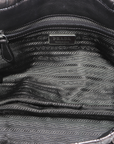 PRD BR3971 PUSHLOCK FLAP BAG METALIC GREY LEATHER SILVER HARDWARE WITH DUST COVER