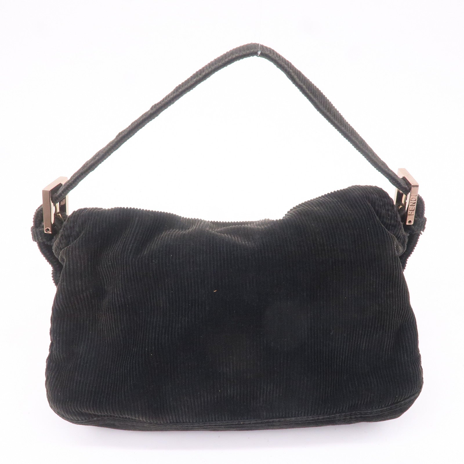 FNDI Corduroy Shoulder Bag Hand Bag Black