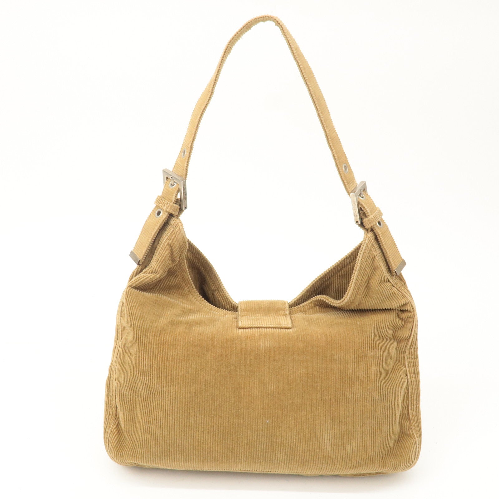 FNDI Corduroy Shoulder Bag Hand Bag Brown 26569