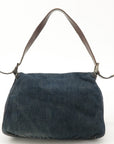 FNDI Denim Leather Mamma Baguette Shoulder Bag Blue