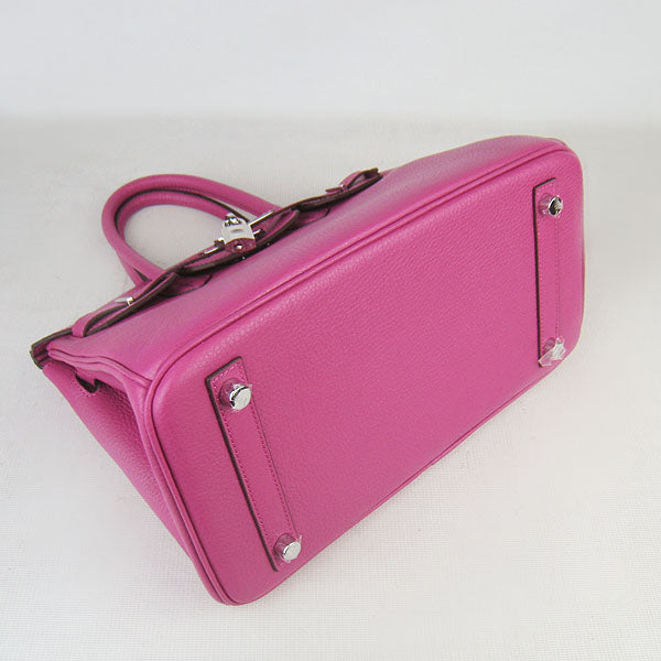 HMS Birkin 30cm Togo Leather Handbags Peach Silver