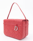 Christian D1OR Cannage Leather Vanity Bag Hand Bag Red