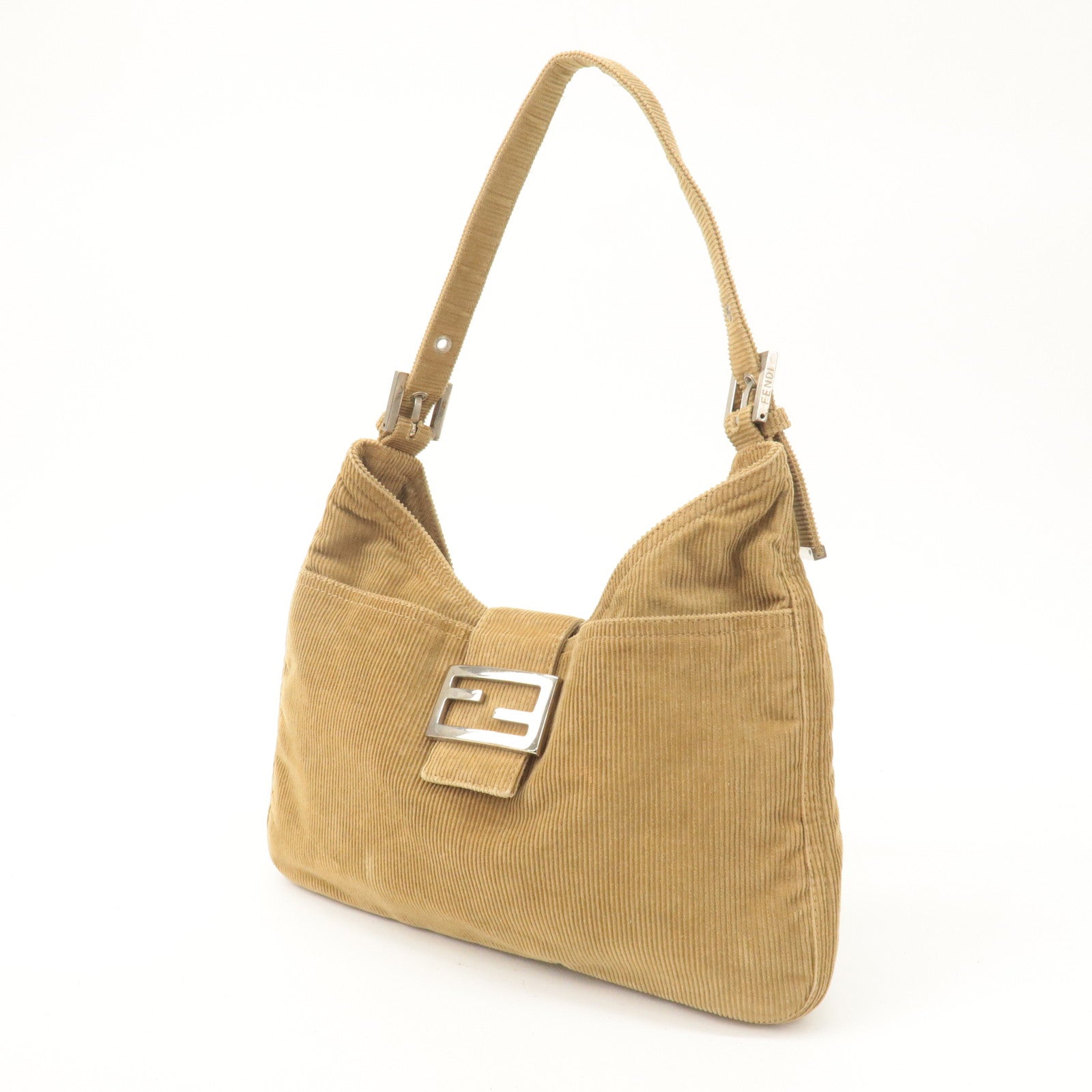 FNDI Corduroy Shoulder Bag Hand Bag Brown 26569