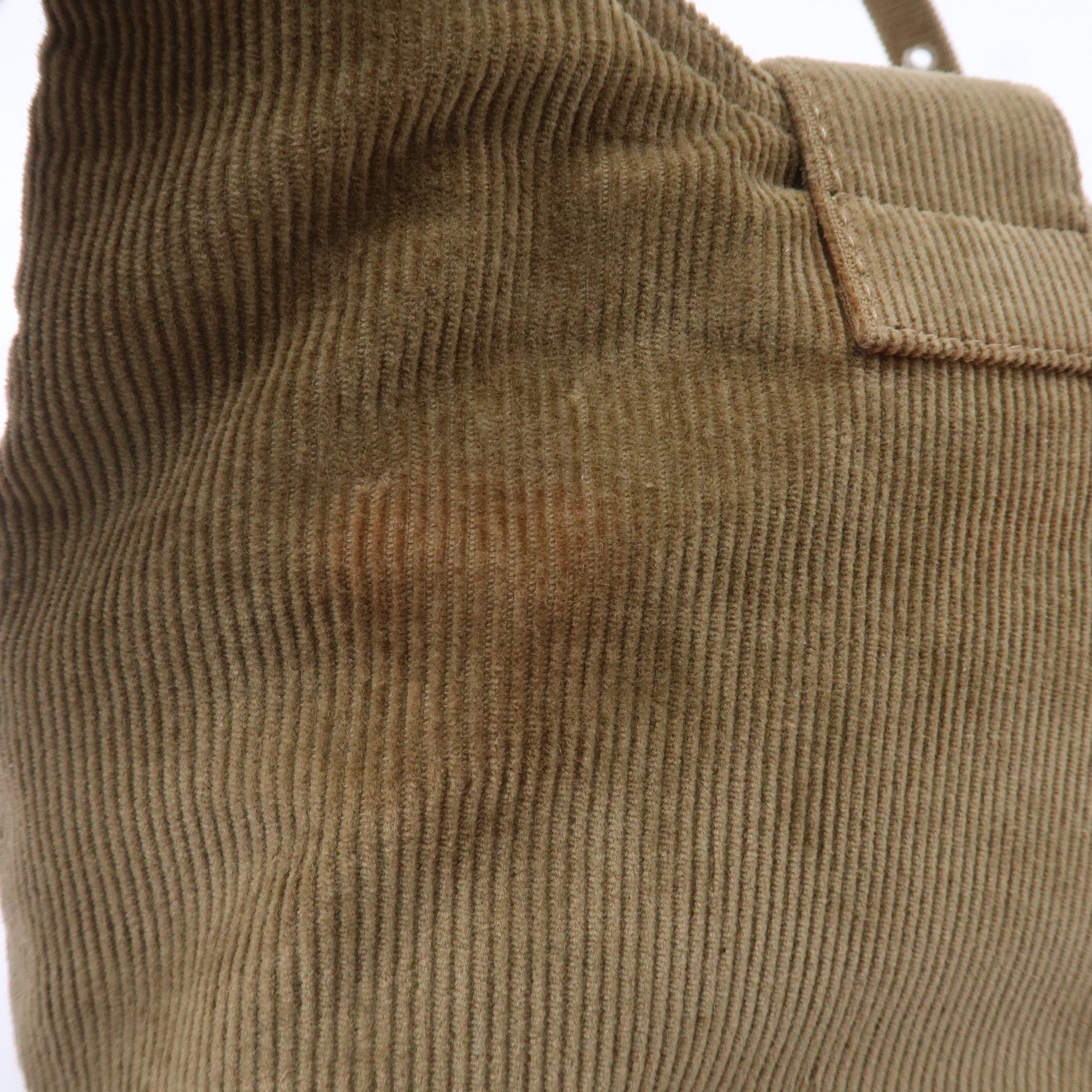 FNDI Corduroy Shoulder Bag Hand Bag Khaki Brown