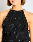*RARE* CH 23/S Black Mini Dress with Bow Details and Crystal Logo Embellishments Size FR 34 (UK 6)
