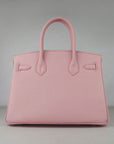 HMS Birkin 30cm Togo Leather Handbags Pink Silver