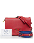 PRD Crossbody Bag Small Red Vitello Daino Gold