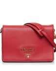 PRD Crossbody Bag Small Red Vitello Daino Gold