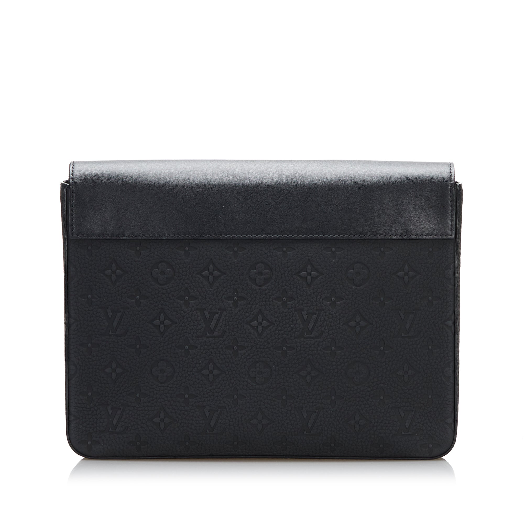 Black LV Monogram Taurillon Pochette Steamer Clutch Bag