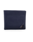 PRD Blue Saffiano Leather Bifold Wallet Coin Purse