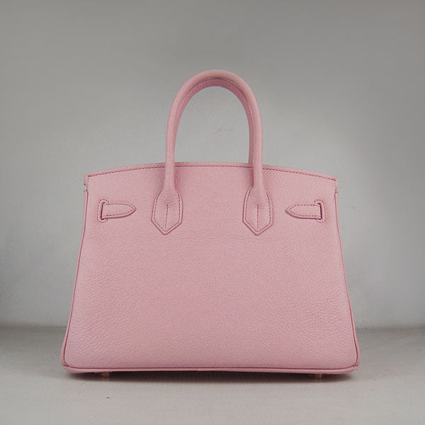 HMS Birkin 30cm Togo Leather Handbags Pink Golden