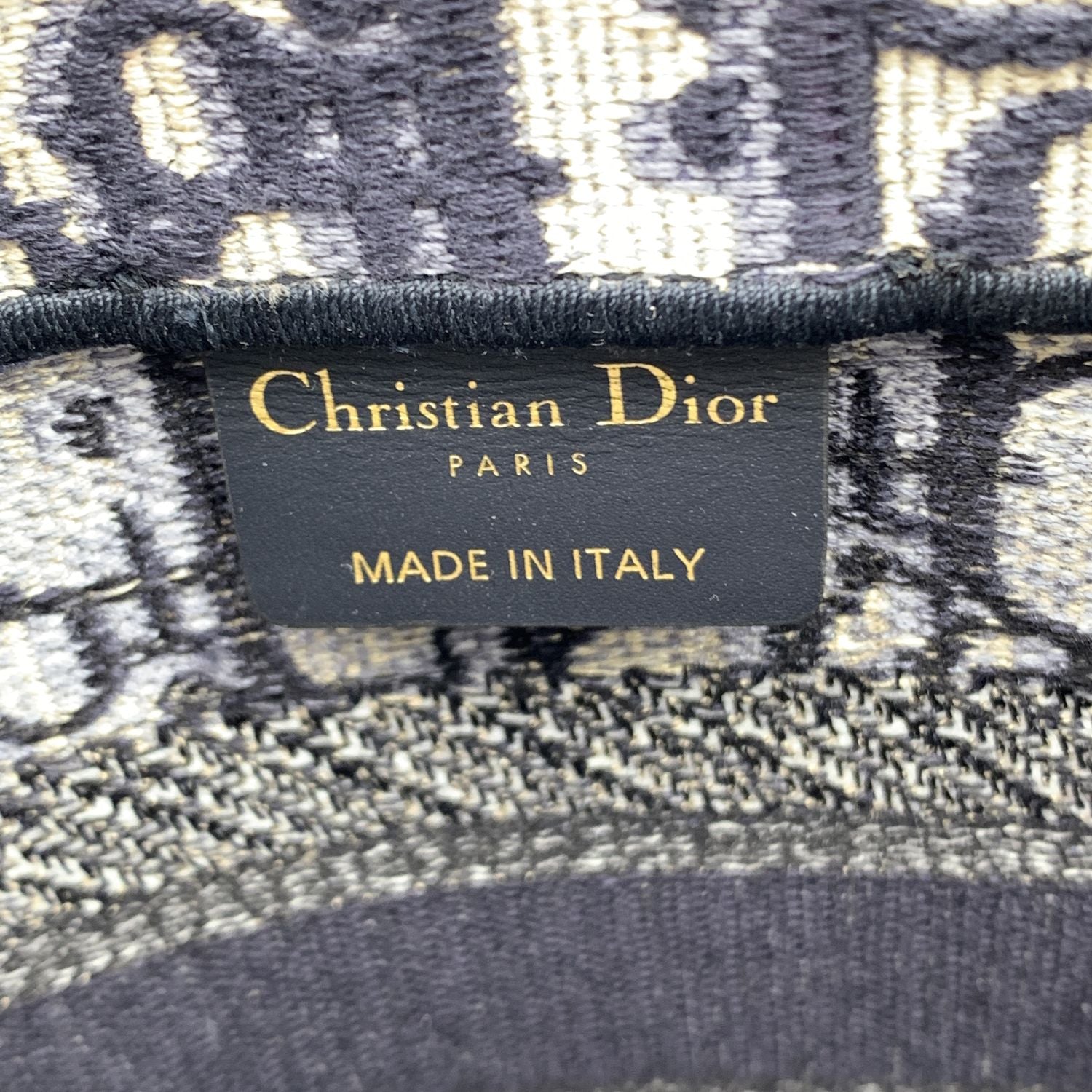 CHRISTIAN D1OR Blue Oblique Canvas Small Book Tote Bag Handbag