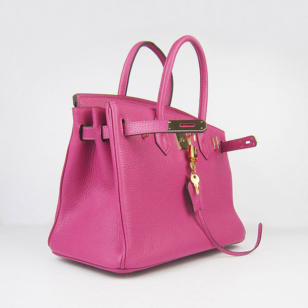 HMS Birkin 30cm Togo Leather Handbags Peach Golden